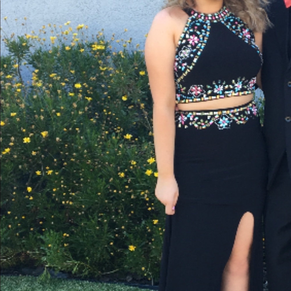 2 piece jeweled prom